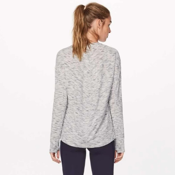 Lululemon Meant To Move Long Sleeve in Tiger  Space Dye Black White Small (4/6) - Picture 2 of 16